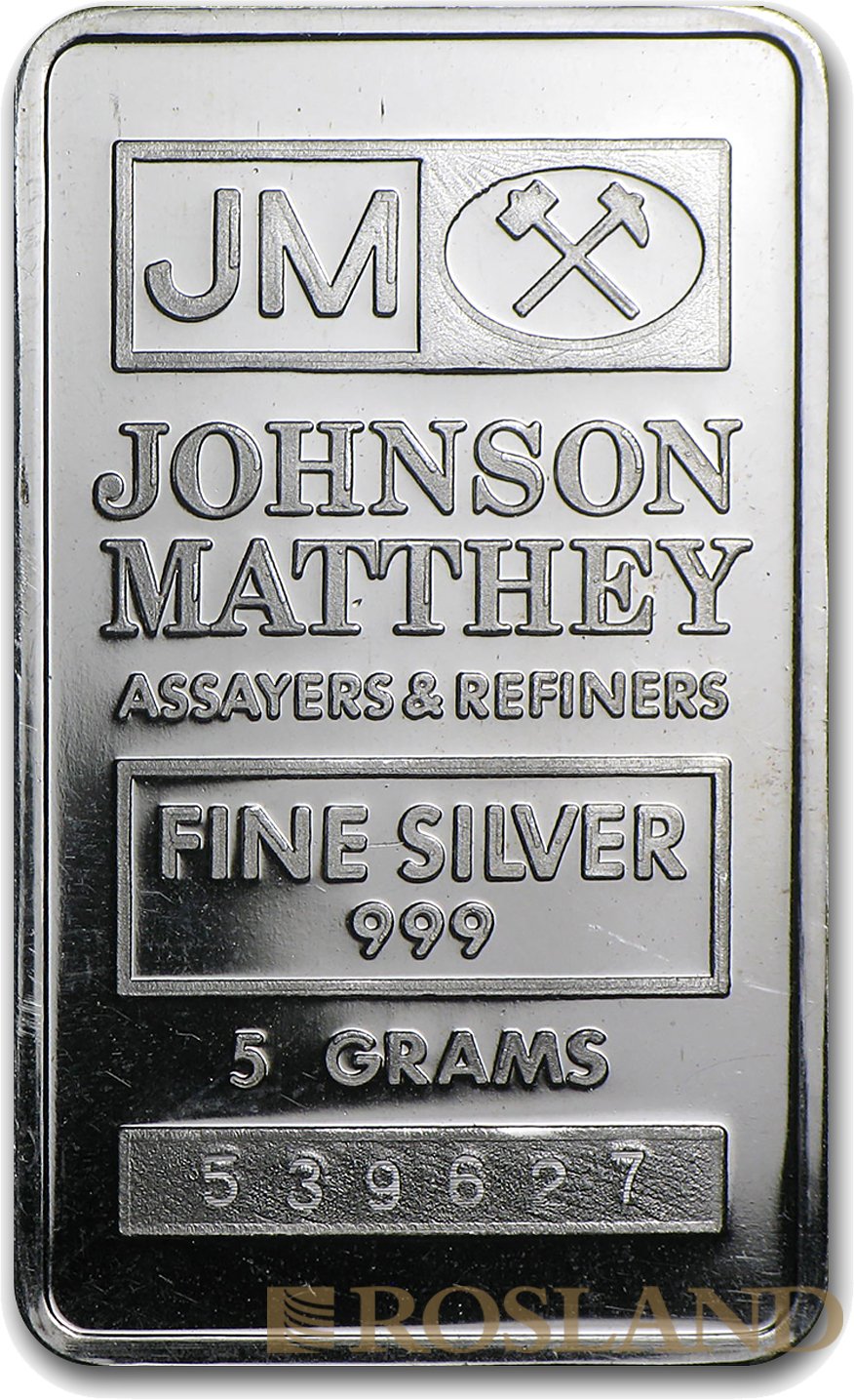 5 Gramm Silberbarren Johnson Matthey