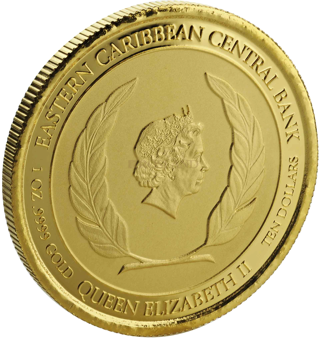 1 Unze Goldmünze EC8 Montserrat Emerald Isle of the Caribbean 2019 PP (Koloriert, Box, Zertifikat)