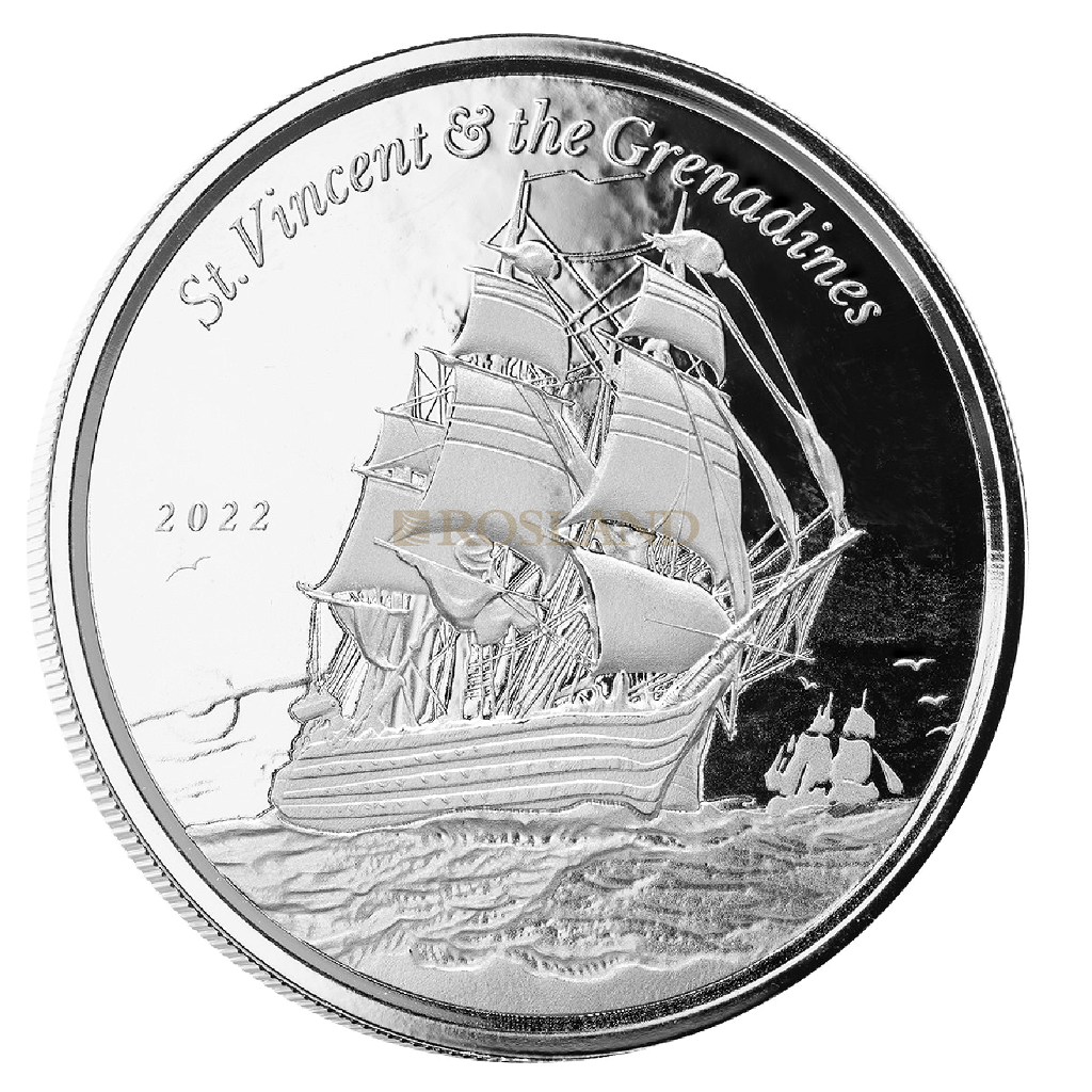 1 Unze Silbermünze EC8 St. Vincent & The Grenadines War Ship 2022