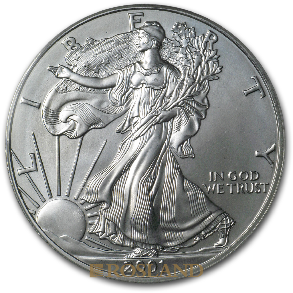 1 Unze Silbermünze American Eagle 2001 PCGS MS-70