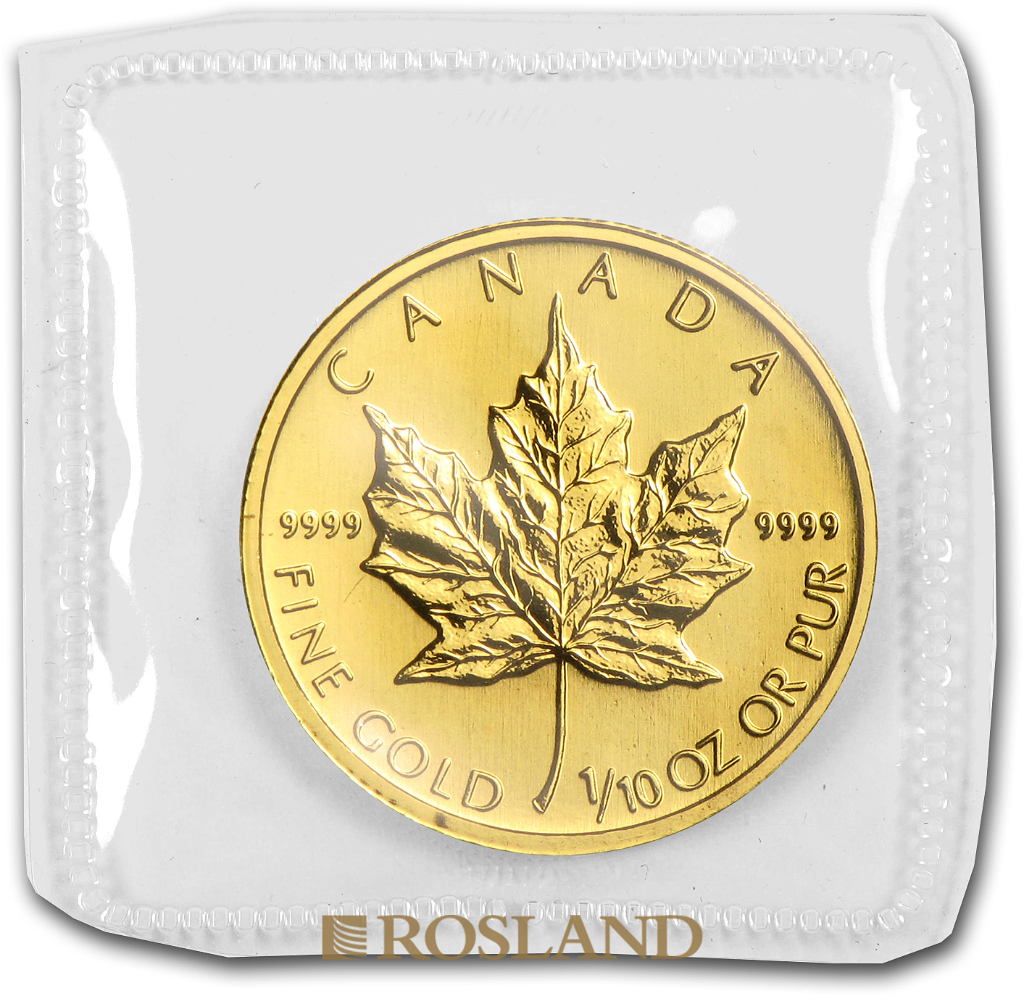 1/10 Unze Goldmünze Kanada Maple Leaf 1993