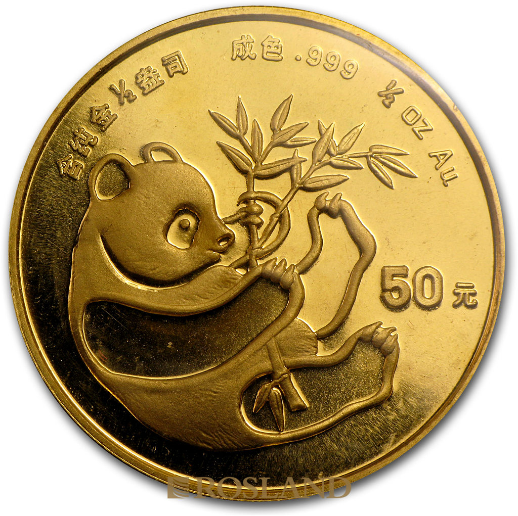 1/2 Unze Goldmünze China Panda 1984