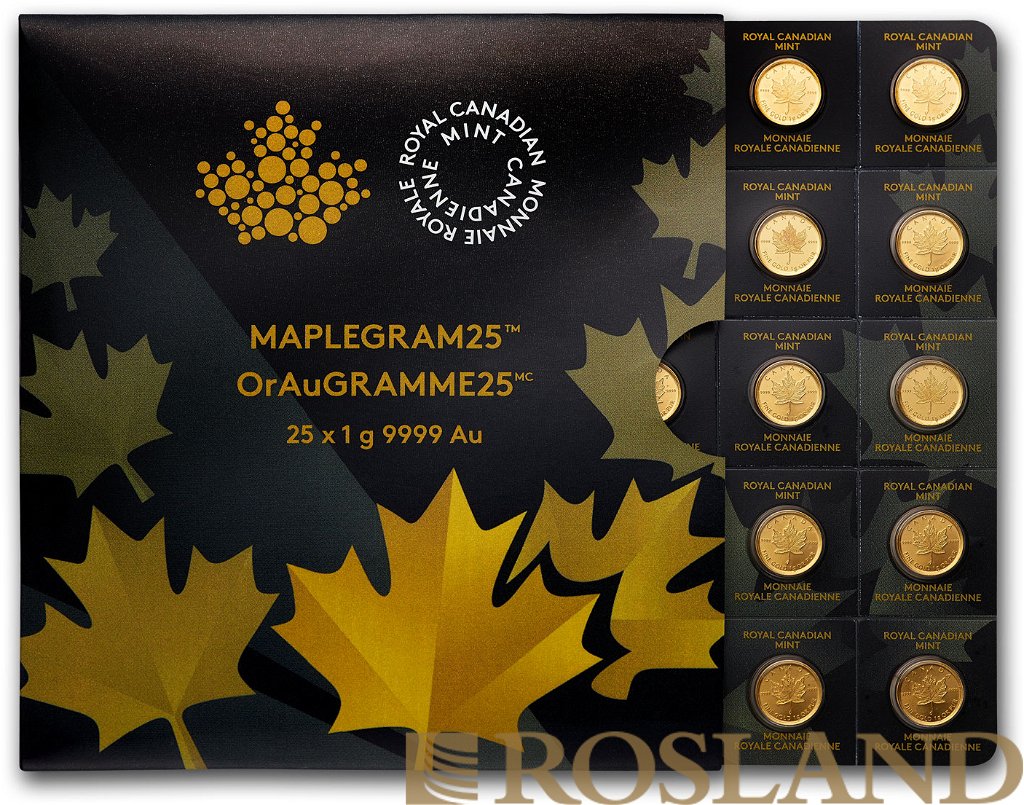 25x1 Gramm Goldmünze Maple Leaf 2014 (Maplegram25™)