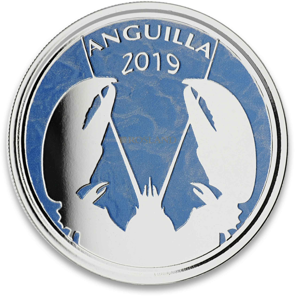1 Unze Silbermünze EC8 Angullia Lobster 2019 PP (Koloriert, Box)