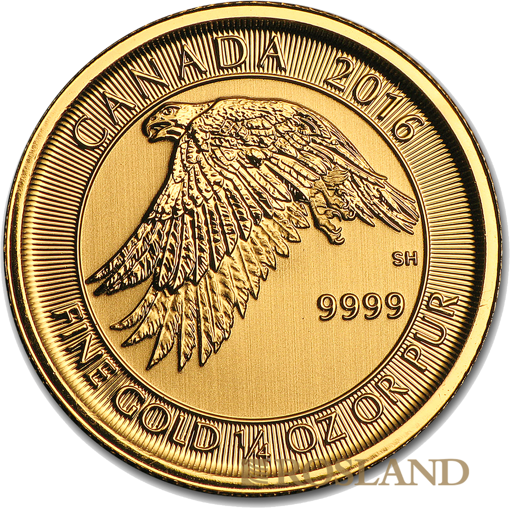 1/4 Unze Goldmünze Canada Gerfalke 2016