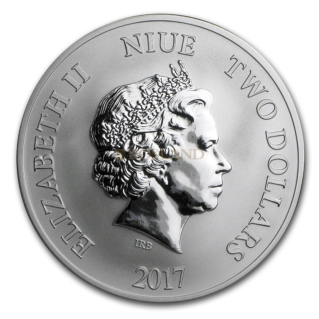 1 Unze Silbermünze Niue Lunar Jahr des Hahns 2017