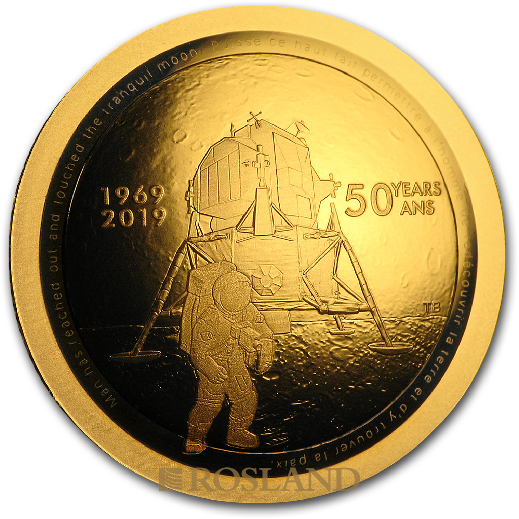 1/2 Unze Goldmünze Kanada 50 Jahre Apollo 11 Mondlandung 2019 PP (HR, Box, Zertifikat)
