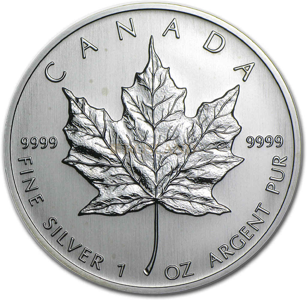 1 Unze Silbermünze Kanada Maple Leaf 2004