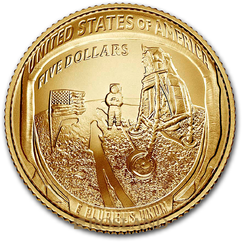 0,24 Unzen Goldmünze Apollo 10 - 50 Jahre Mondlandung 2019 (Box, Zertifikat)