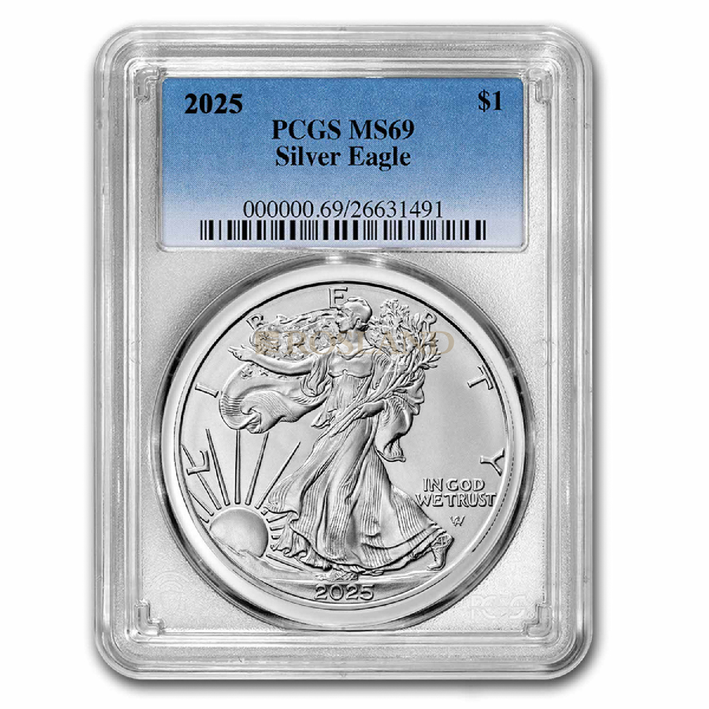 1 Unze Silbermünze American Eagle 2025 PCGS MS-69