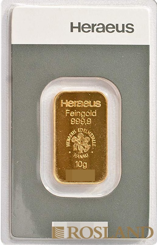 10 Gramm Goldbarren Heraeus Kinebar®
