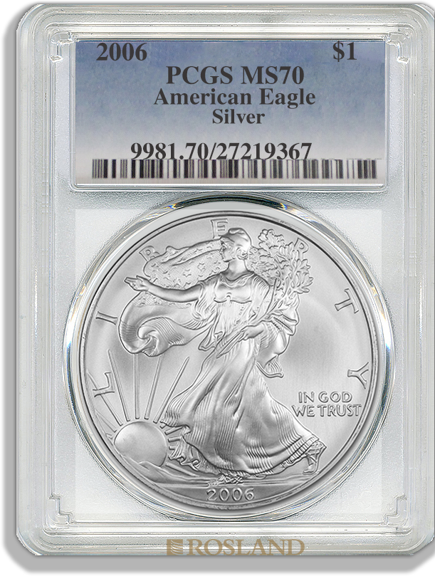 1 Unze Silbermünze American Eagle 2006 PCGS MS-70