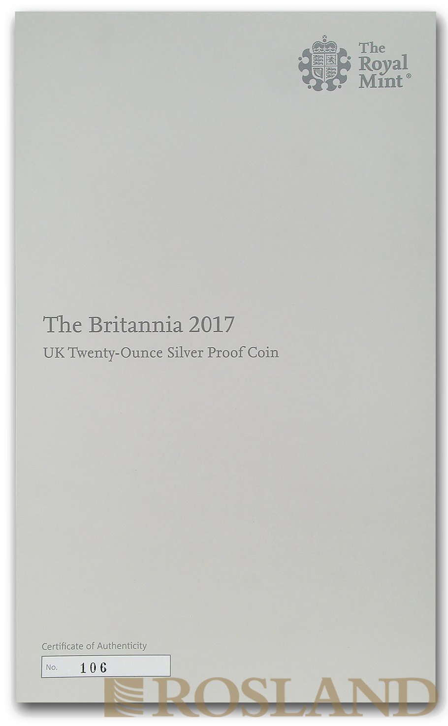 20 Unzen Silbermünze Britannia 2017 PP (Box, Zertifikat)