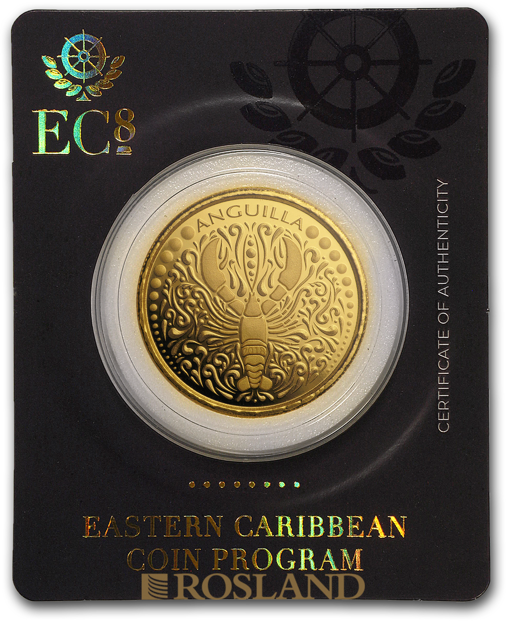 1 Unze Goldmünze EC8 Anguilla Lobster 2018 (Blister, Zertifikat)