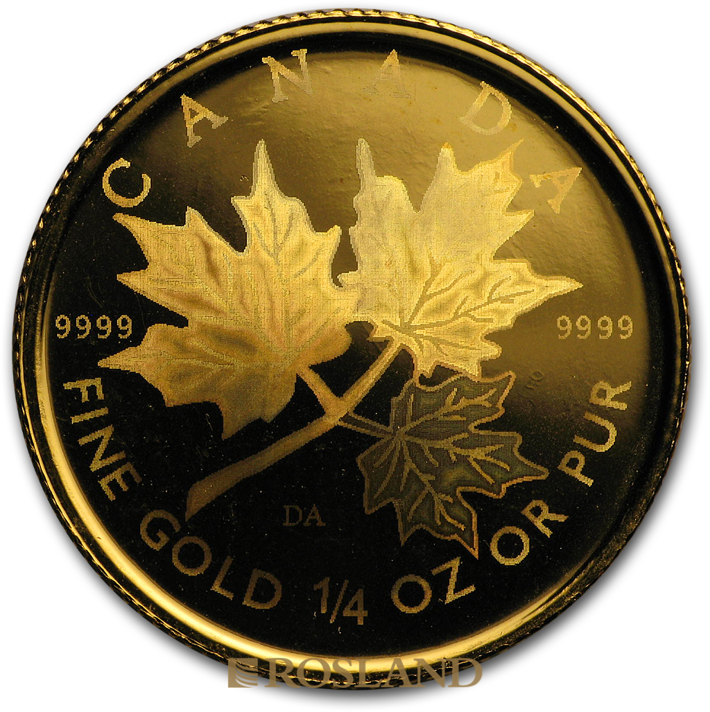 1/4 Unze Goldmünze Kanada Maple Leaf 2001  (Hologramm)