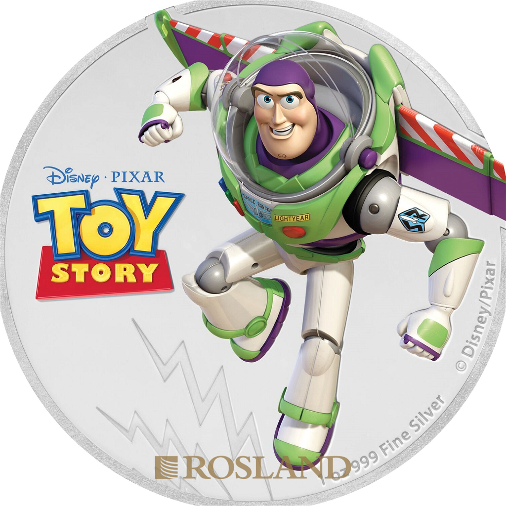 1 Unze Silbermünze Niue Toy Story Buzz Lightyear 2018 (Koloriert, Box)