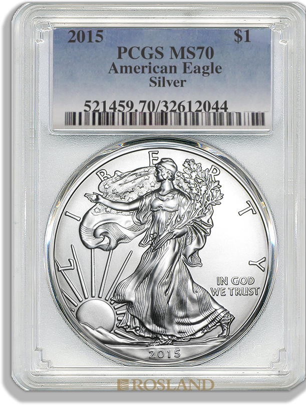 1 Unze Silbermünze American Eagle 2015 PCGS MS-70