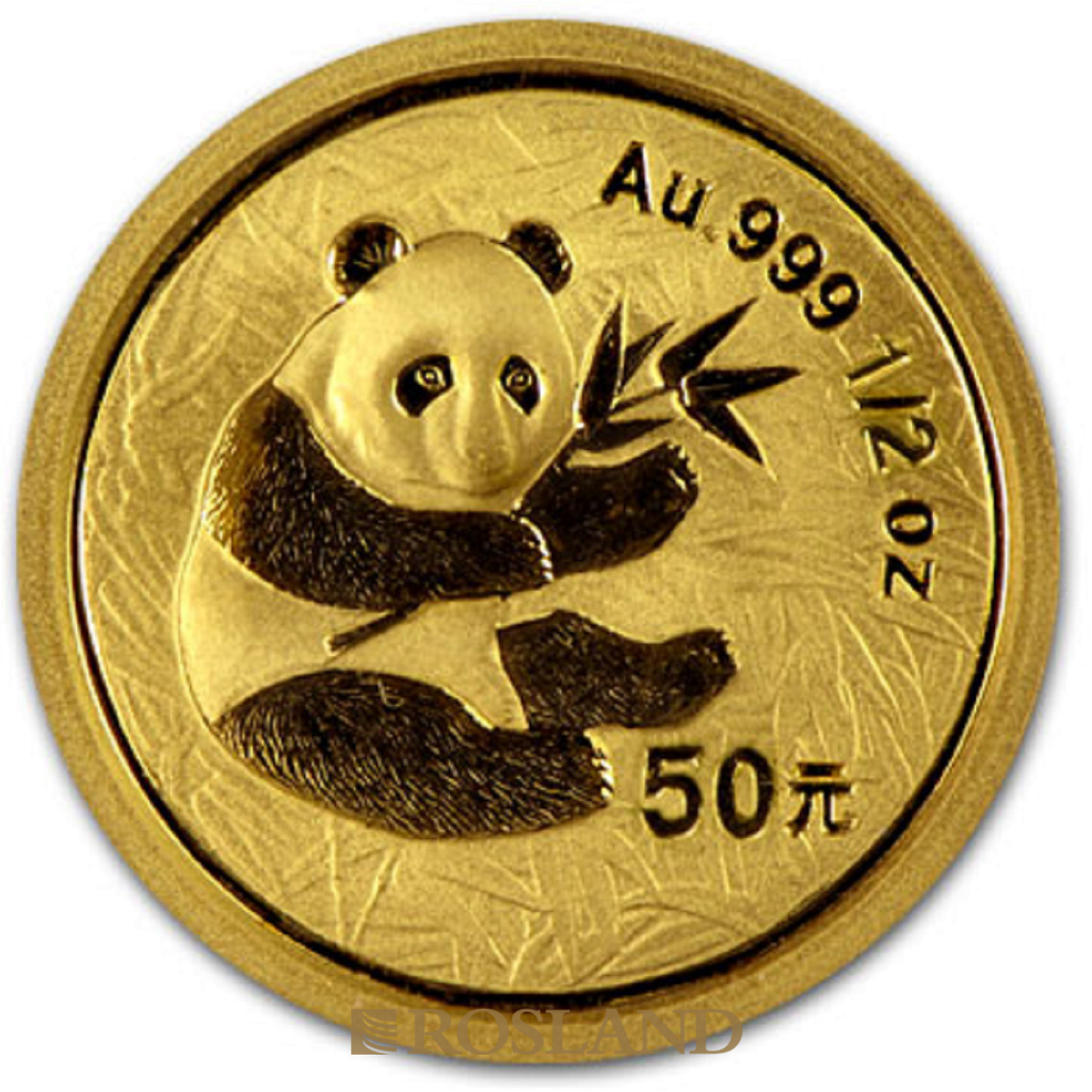 1/2 Unze Goldmünze China Panda 2000