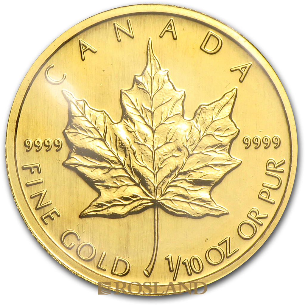 1/10 Unze Goldmünze Kanada Maple Leaf 1992