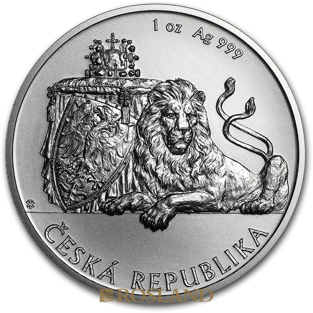 1 Unze Silbermünze Tschechischer Löwe 2018