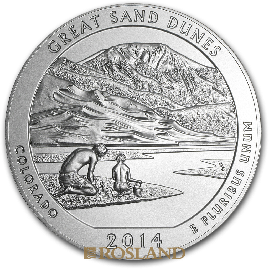 5 Unzen Silbermünze ATB Great Sand Dunes National Park 2014 P (Box, Zertifikat)