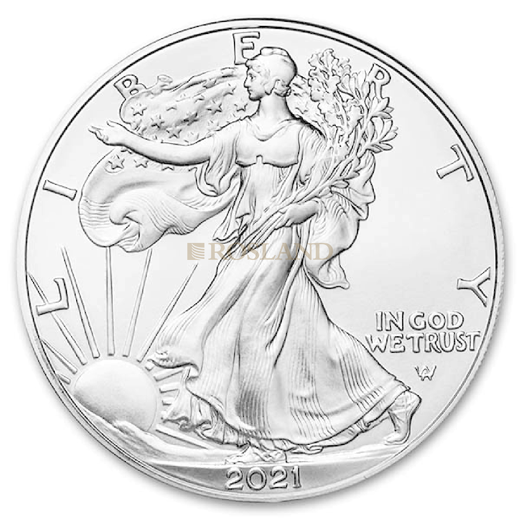 1 Unze Silbermünze American Eagle 2021 Type 2 Weihnachten Motiv 4 (Blister)