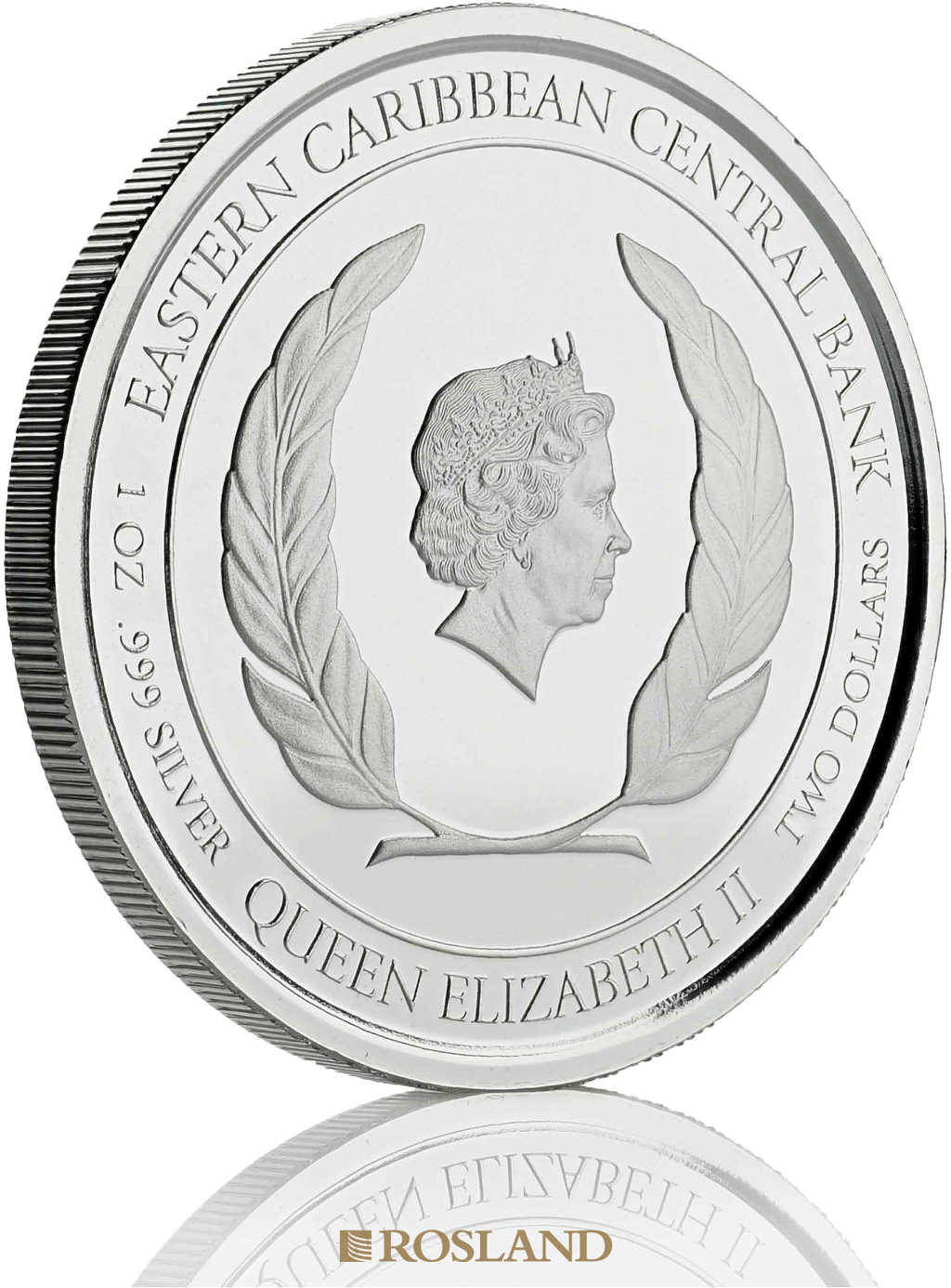 1 Unze Silbermünze EC8 St. Kitts & Nevis Pelikan 2019 PP (Koloriert, Box)