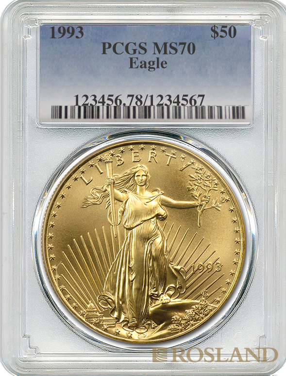 1 Unze Goldmünze American Eagle 1993 PCGS MS-70