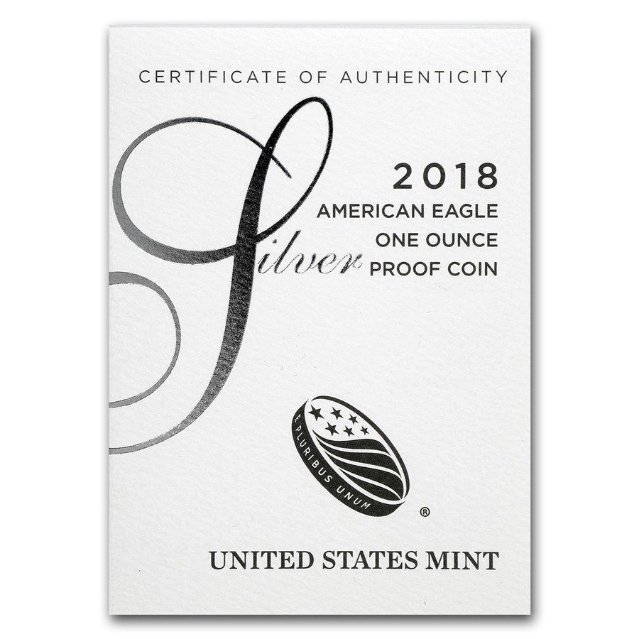  1 Unze Silbermünze American Eagle 2018 (Box, Zertifikat)