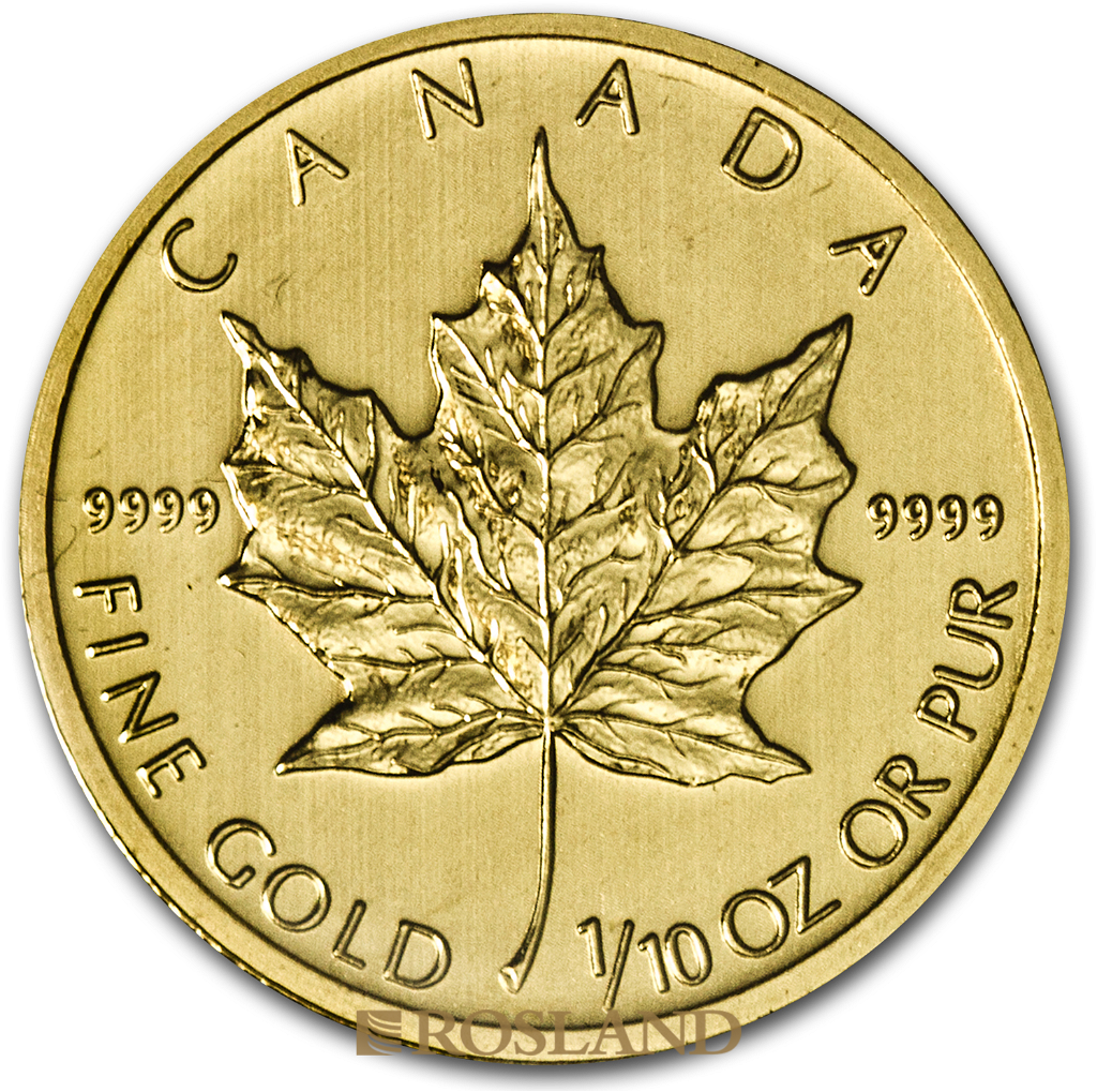 1/10 Unze Goldmünze Kanada Maple Leaf 2013