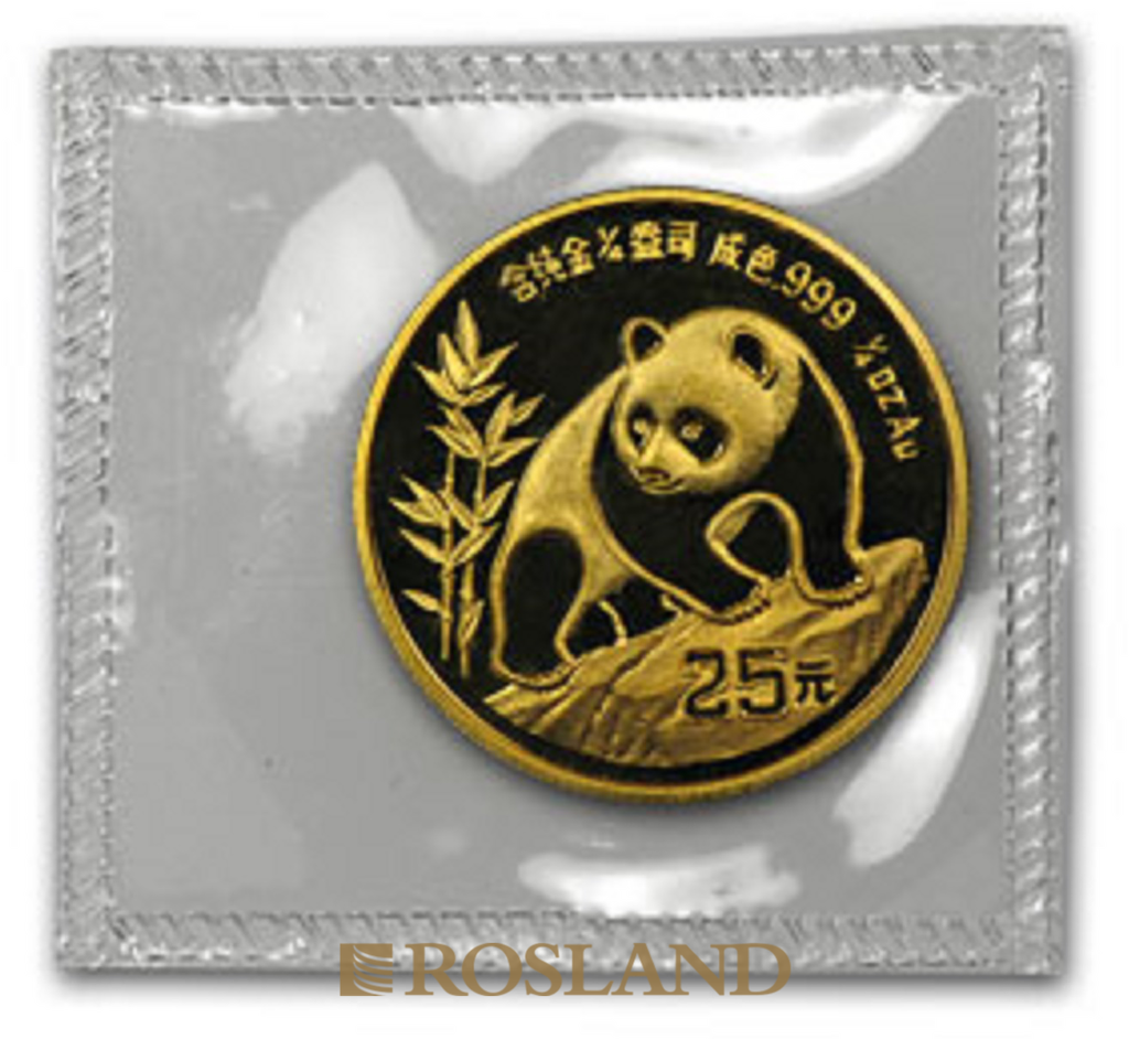 1/4 Unze Goldmünze China Panda 1990