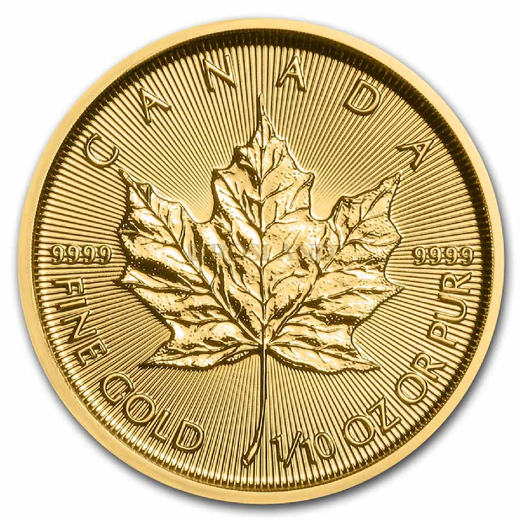 1/10 Unze Goldmünze Kanada Maple Leaf 2022