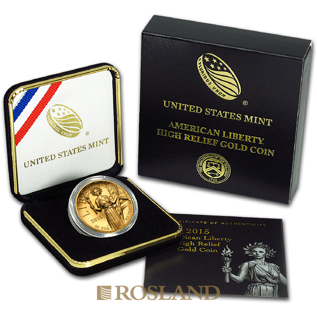 1 Unze Goldmünze American Liberty 2015 PL (HR, Box, Zertifikat)