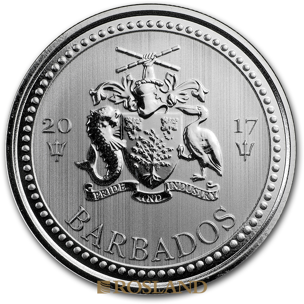 1 Unze Silbermünze Barbados Dreizack 2017