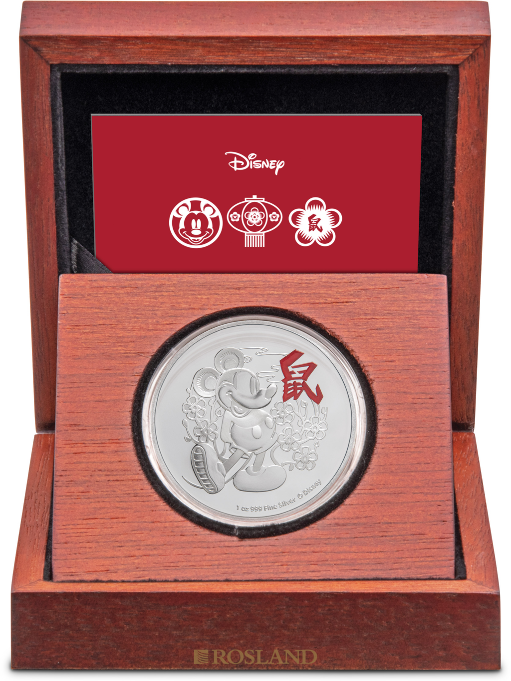 1 Unze Silbermünze Disney® Lunar Jahr der Maus 2020 PP (Koloriert, Box, Zertifikat)