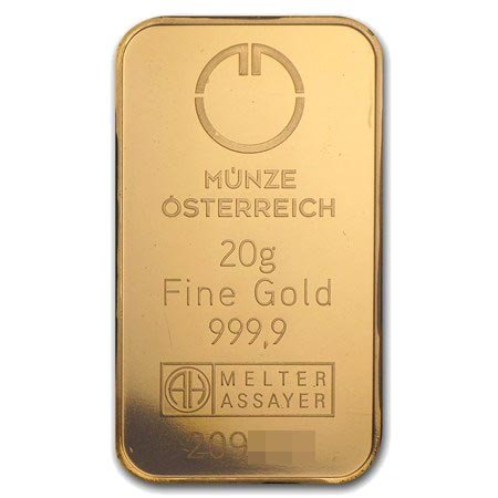 20 Gramm Goldbarren Münze Österreich