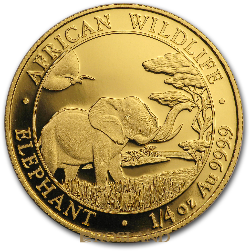 1,85 Unzen 4 Goldmünzen Somalia Elefant 2019 Set PP (Box, Zertifikat)