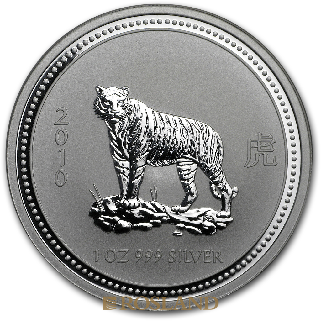 1 Unze Silbermünze Lunar 1 Tiger 2010