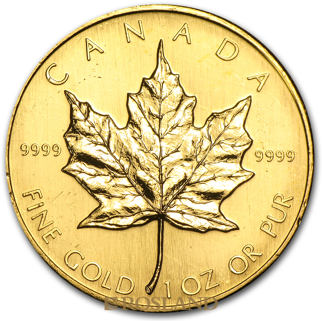 1 Unze Goldmünze Kanada Maple Leaf 1986