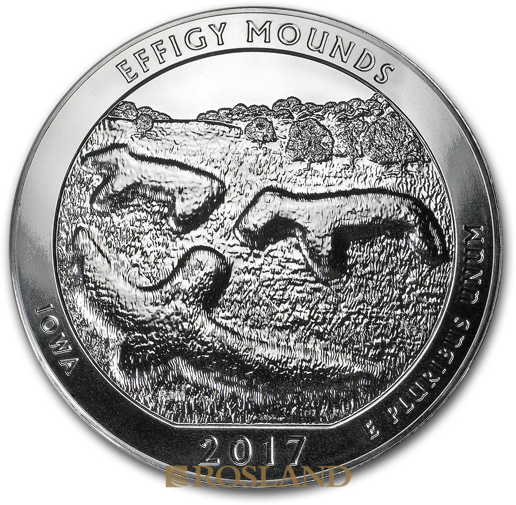 5 Unzen Silbermünze ATB Effigy Mounds National Monument 2017