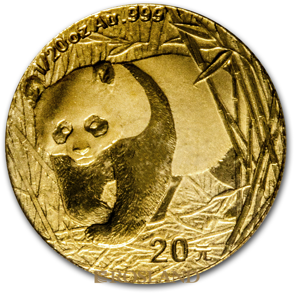 1/20 Unze Goldmünze China Panda 2002