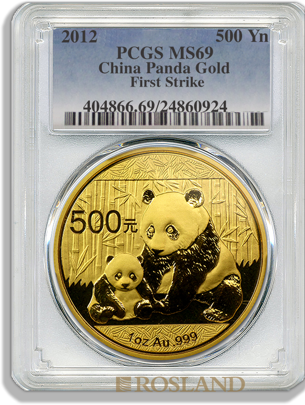 1 Unze Goldmünze China Panda 2012 PCGS MS-69 First Strike