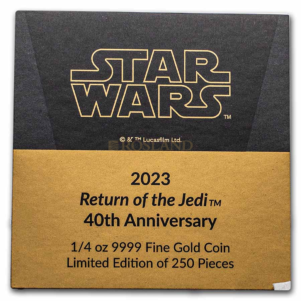 1/4 Unze Goldmünze Star Wars™ Rückkehr der Jedi-Ritter 40 Jahre - 2023 PP (Box, Zertifikat)