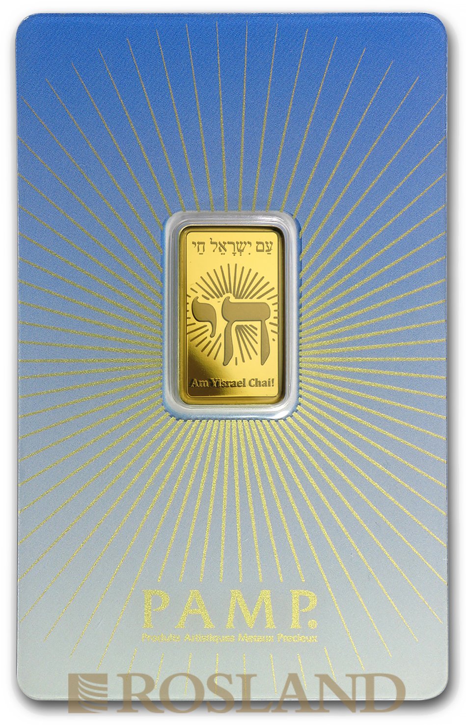 5 Gramm Goldbarren PAMP Religion - Am Yisrael Chai