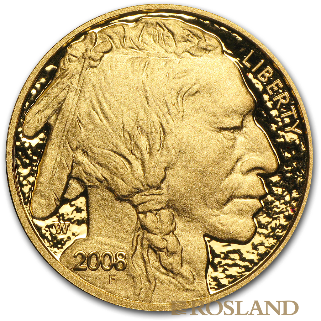 1 Unze Goldmünze American Buffalo 2008 PP (Box, Zertifikat)