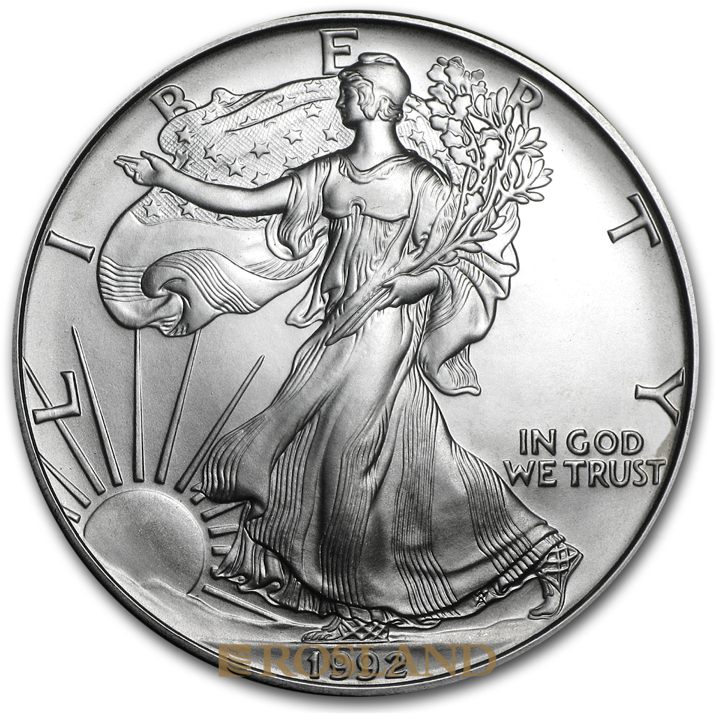 1 Unze Silbermünze American Eagle 1992
