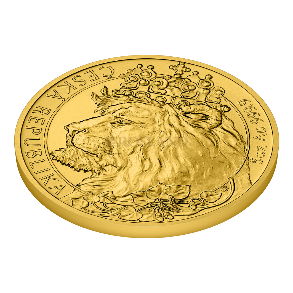 5 Unzen Goldmünze Tschechischer Löwe 2021 (Box, Zertifikat)