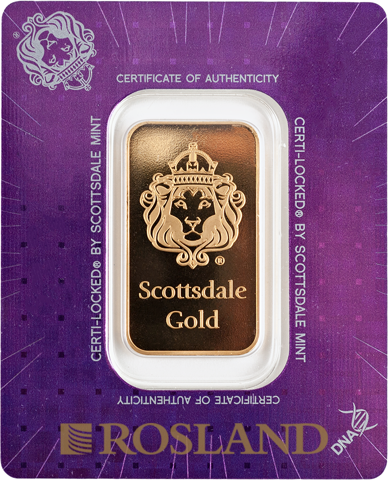 1 Unze Goldbarren Scottsdale Mint Certi Lock®