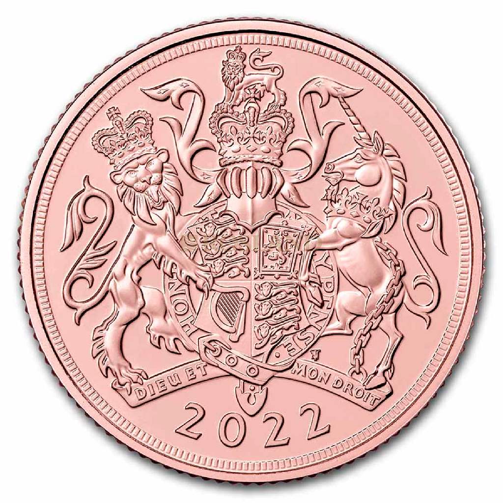 1 Sovereign Goldmünze Großbritannien 2022 Queen Elizabeth BU