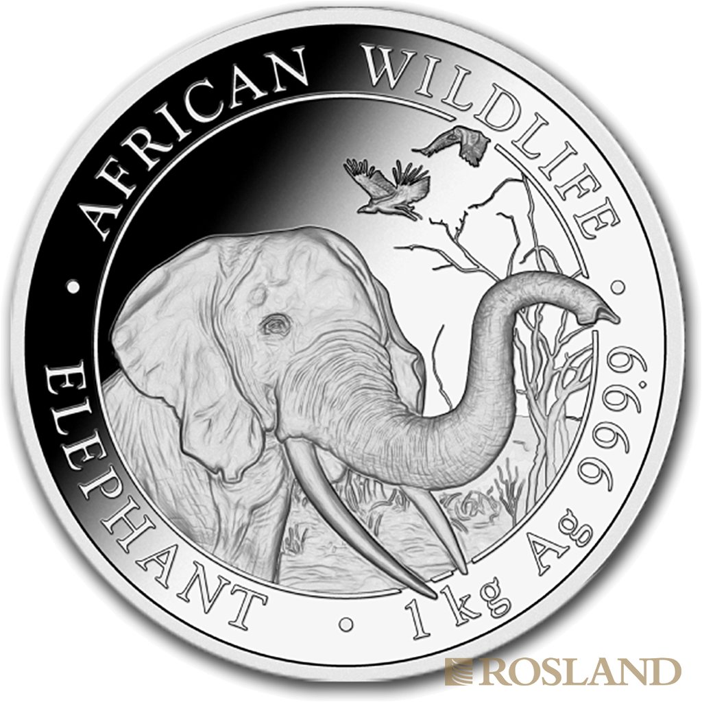1 Kilogramm Silbermünze Somalia Elefant 2018